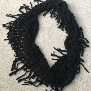 Black fringe scarf